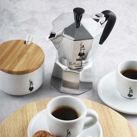 Bialetti Iconic Moka Pot Italian Coffee & Stovetop Espresso Maker, Silver, 9 Cups
