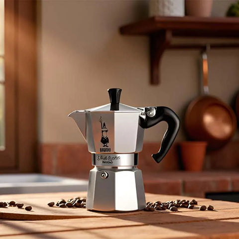 Bialetti Iconic Moka Pot Italian Coffee & Stovetop Espresso Maker, Silver, 3 Cups