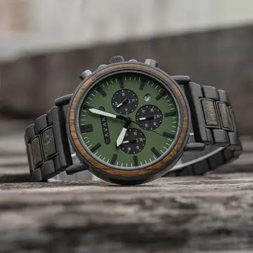 Explorer S, Military Black, Men's Watch - AvantWood