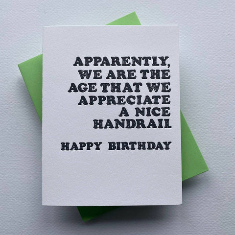 Handrail Letterpress Birthday Greeting Card - Richie Designs