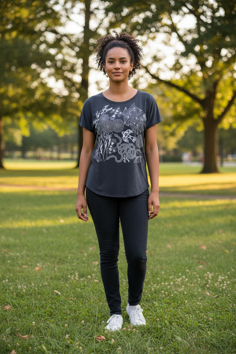 Secret Garden Nina Tee by Supermaggie - Heather Charcoal