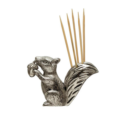 Pewter Squirrel Toothpick Holder