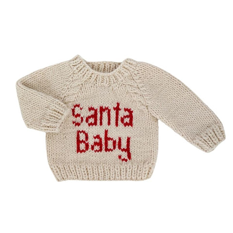 Santa Baby Sweater, 0-6M, Cream