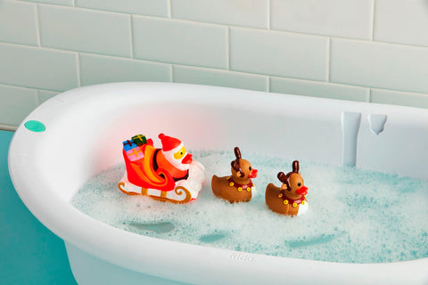 Santa & His Reinducks Light-Up Bath Toy Set