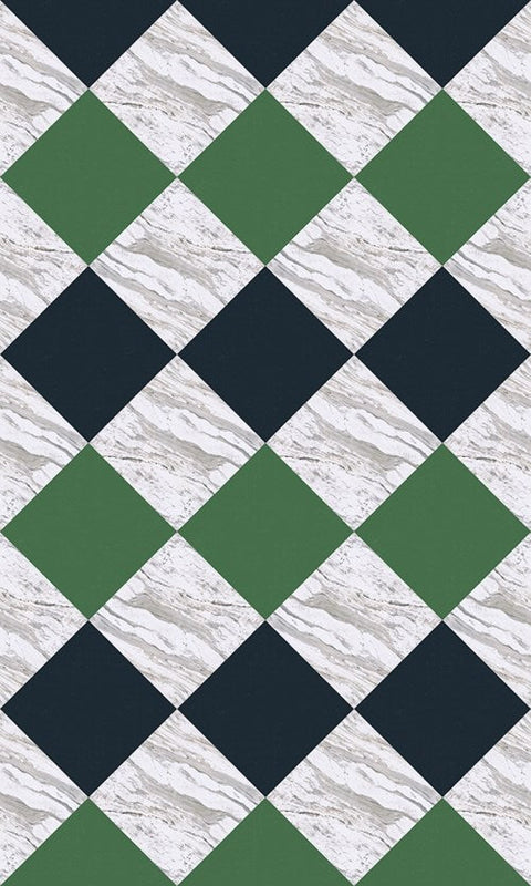 C+H Designs "Cafe Verde" Vinyl Floorcloth - Spicher & Co.