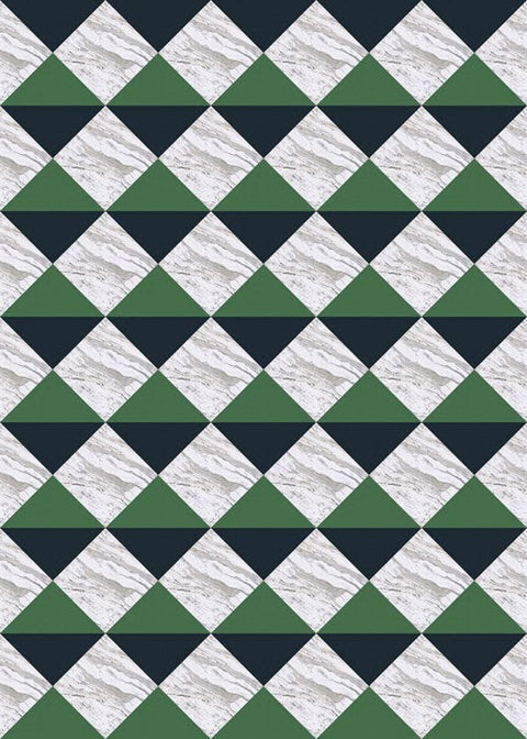 C+H Designs "Cafe Verde" Vinyl Floorcloth - Spicher & Co.