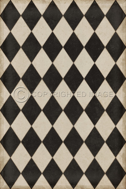 Traditional Williamsburg Diamonds "Edward" Vinyl Floorcloth - Spicher & Co.