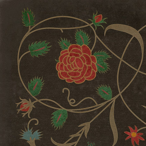 Williamsburg Floral "Susannah" Vinyl Floorcloth - Spicher & Co.