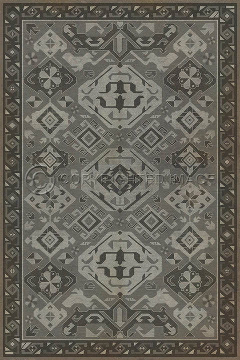 Traditional Williamsburg "Poppy Seed" Vinyl Floorcloth - Spicher & Co.