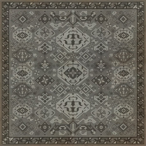 Traditional Williamsburg "Poppy Seed" Vinyl Floorcloth - Spicher & Co.