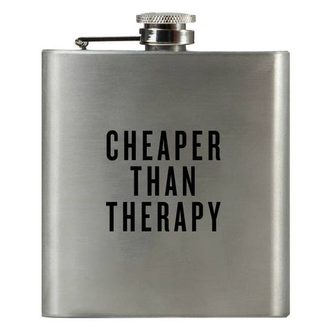 Cheaper Than Therapy Flask - Swag Brewery