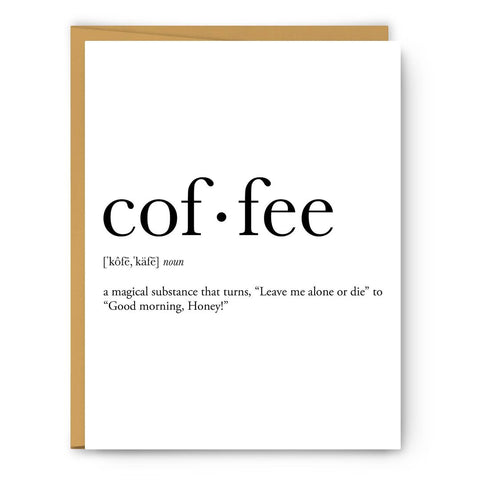 Coffee Definition Greeting Card