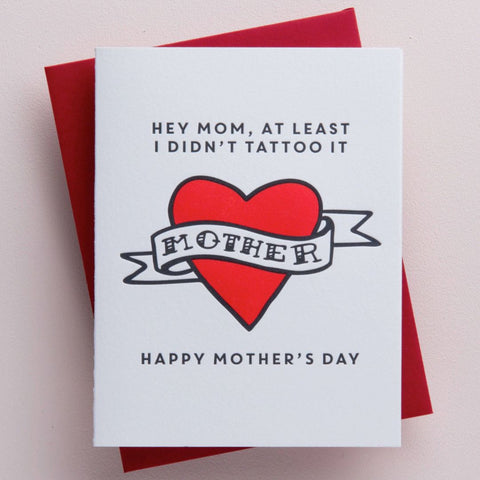 Tattoo Mom Letterpress Card