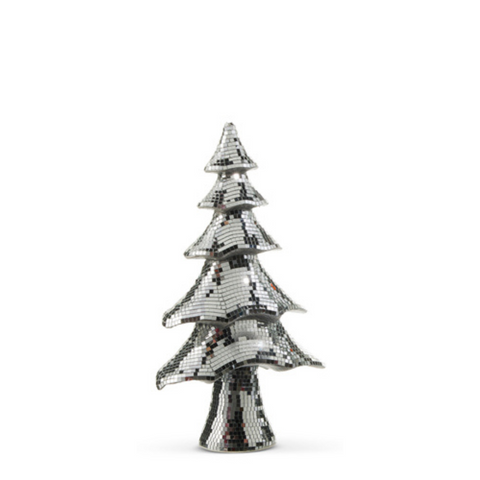 Silver Layered Disco Ball Tree, 16.25"