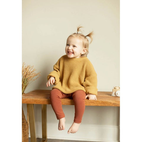 Baby/Kids Organic Knit Oversized Sweater, 6-9M, Mustard