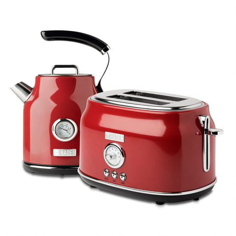 Haden Stainless Steel Retro Toaster & 1.7 Liter Stainless Steel Electric Kettle