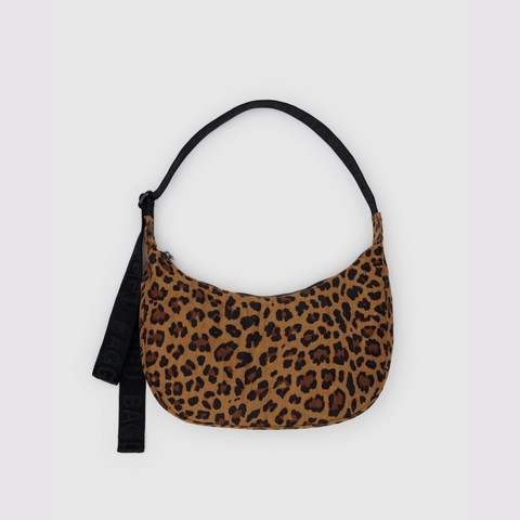 Medium Nylon Crescent Bag, Leopard - BAGGU