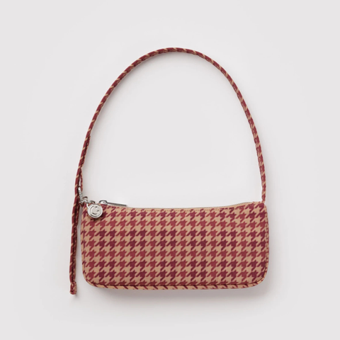 Nylon Pochette, Tan Houndstooth