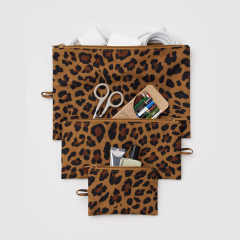 Flat Pouch Set, Leopard - BAGGU