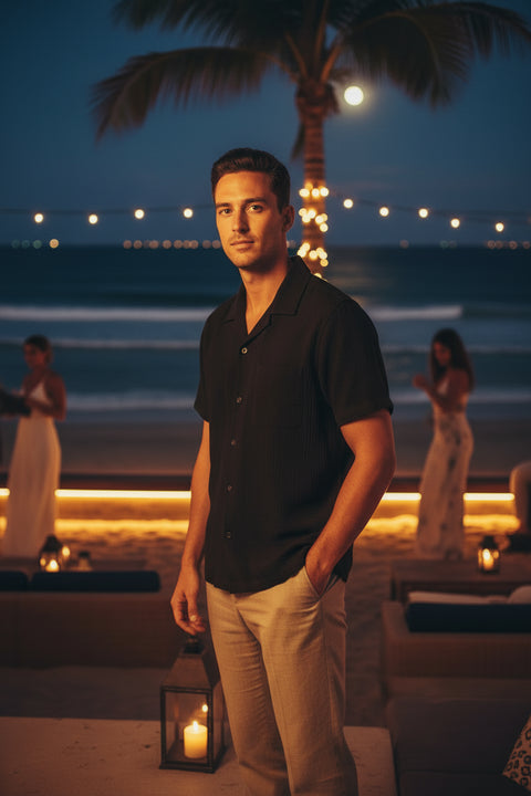Nero Short Sleeve Button Up Gauze Shirt