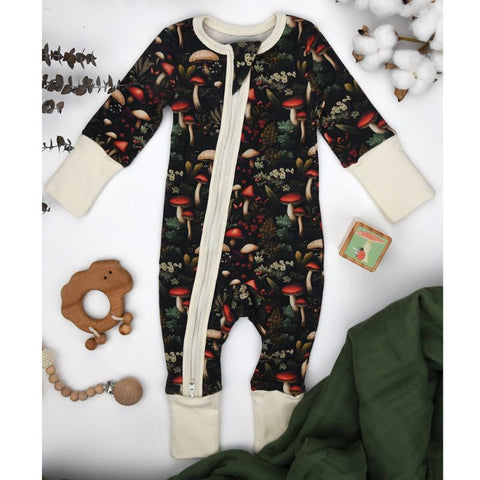 Organic Cotton Baby Mushroom PJs, 9-12M