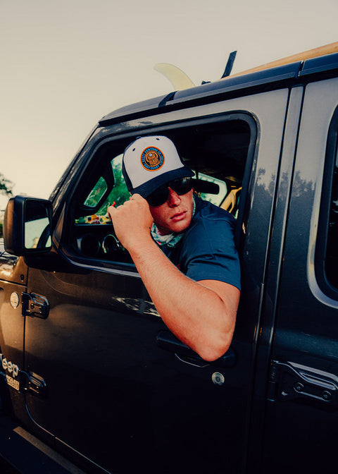 Roam Free Patch Trucker Snapback Hat - Sooty Venture Co.