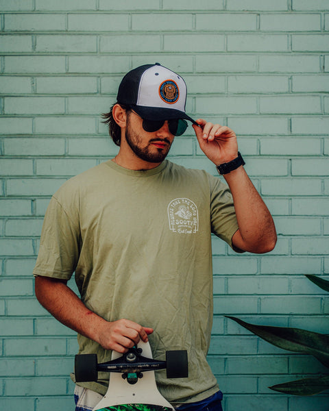 Roam Free Patch Trucker Snapback Hat - Sooty Venture Co.