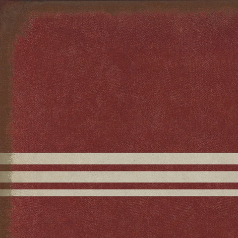 Pattern 50 "Organic Stripes Red and White" Vinyl Floorcloth - Spicher & Co.