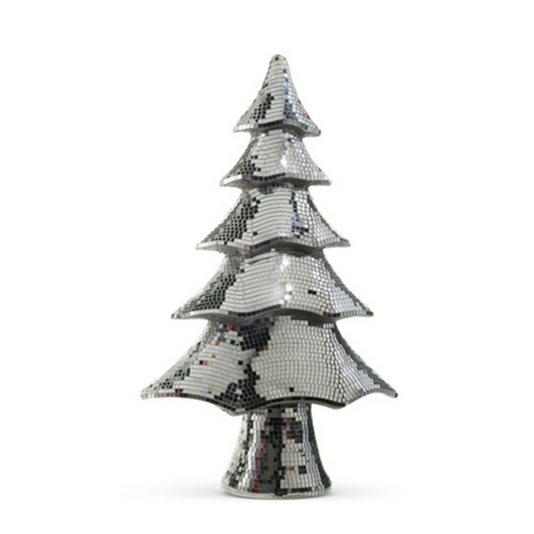 Silver Layered Disco Ball Tree, 20"