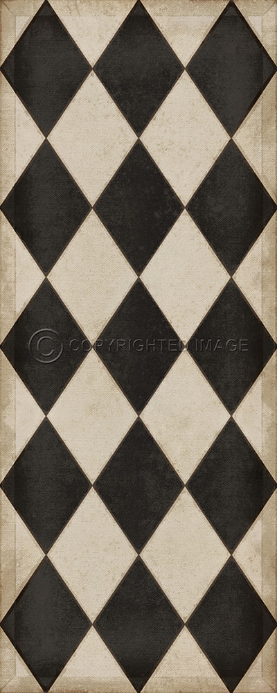 Traditional Williamsburg Diamonds "Edward" Vinyl Floorcloth - Spicher & Co.