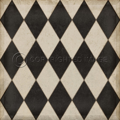 Traditional Williamsburg Diamonds "Edward" Vinyl Floorcloth - Spicher & Co.