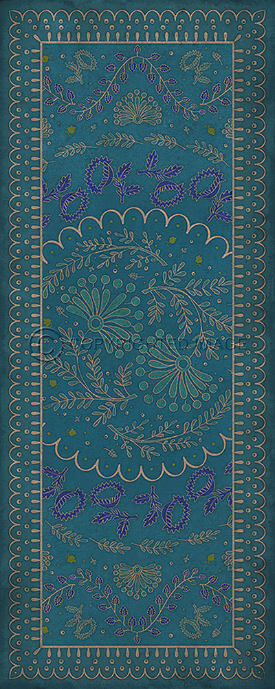 Williamsburg Cozens "Enraptured I Gaze" Vinyl Floorcloth - Spicher & Co.