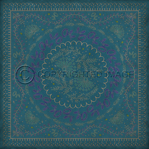 Williamsburg Cozens "Enraptured I Gaze" Vinyl Floorcloth - Spicher & Co.
