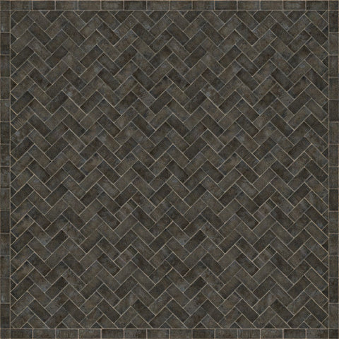 Williamsburg Brick Herringbone "Blacksmith's Hammer" Vinyl Floorcloth - Spicher & Co.