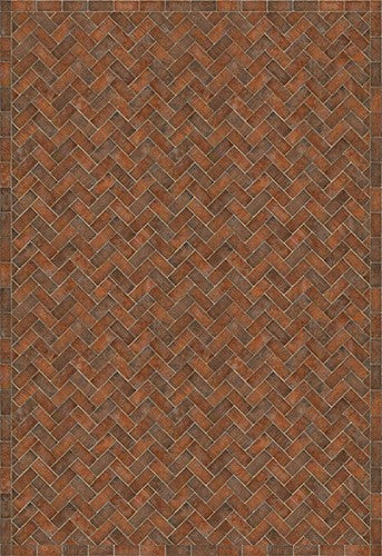 Williamsburg Brick Herringbone "Trip To Market Square" Vinyl Floorcloth - Spicher & Co.