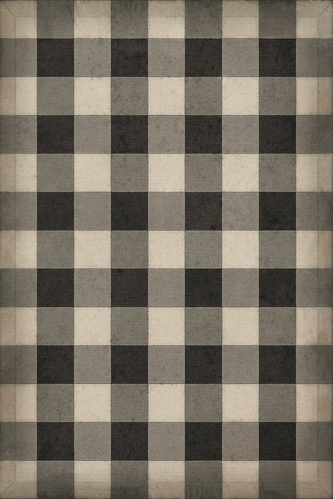 Williamsburg "Gingham Canvas- Black" Floorcloth - Spicher & Co.