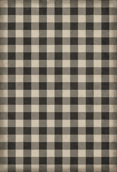 Williamsburg "Gingham Canvas- Black" Floorcloth - Spicher & Co.