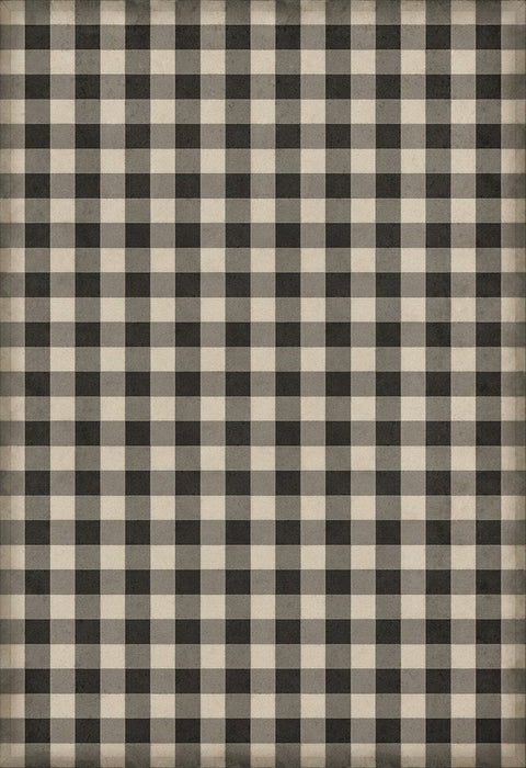 Williamsburg "Gingham Canvas- Black" Floorcloth - Spicher & Co.