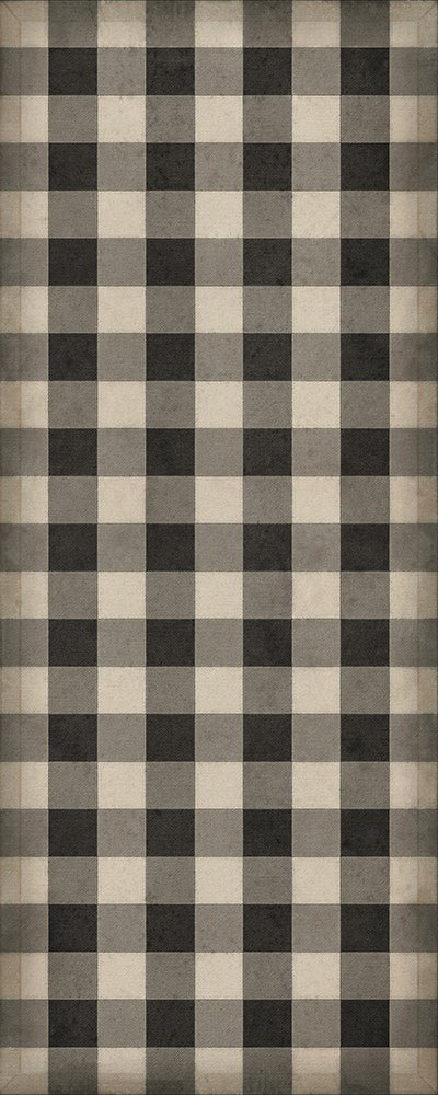 Williamsburg "Gingham Canvas- Black" Floorcloth - Spicher & Co.