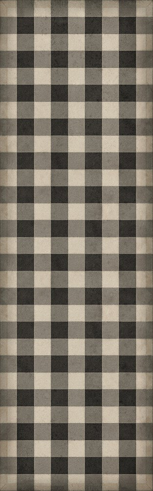 Williamsburg "Gingham Canvas- Black" Floorcloth - Spicher & Co.