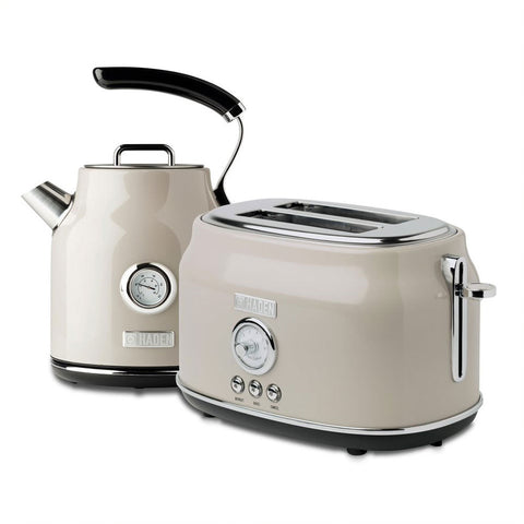 Haden Stainless Steel Retro Toaster & 1.7 Liter Stainless Steel Electric Kettle