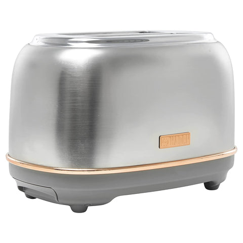 Haden Heritage 2 Slice Wide Slot Stainless Steel Toaster, Steel & Copper