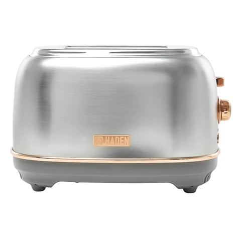 Haden Heritage 2 Slice Wide Slot Stainless Steel Toaster, Steel & Copper