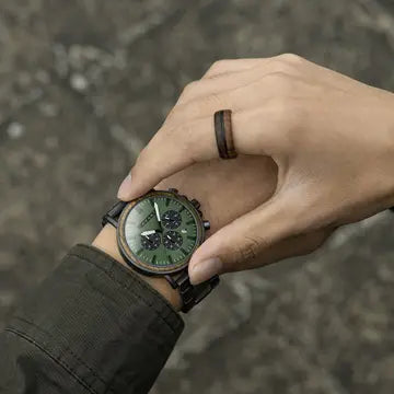 Explorer S, Military Black, Men's Watch - AvantWood