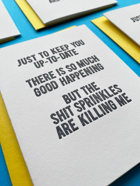 Shit Sprinkles Letterpress Greeting Card - Richie Designs