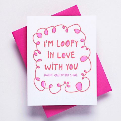 Loopy In Love Valentines Day Card - Richie Designs