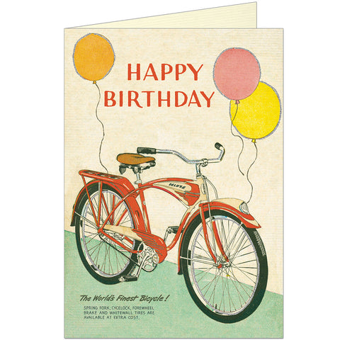 Happy Birthday Bicycle Greeting Card - Cavallini