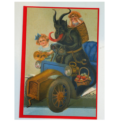 Krampus Driving Car Greeting Card