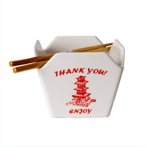 Takeout Box Serving Bowl with Chopsticks - Pagoda