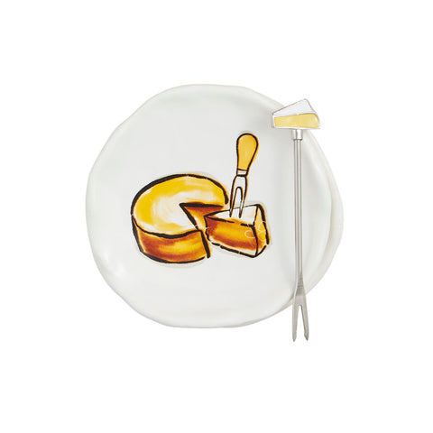 Cheese Tapas Plate + Fork Set